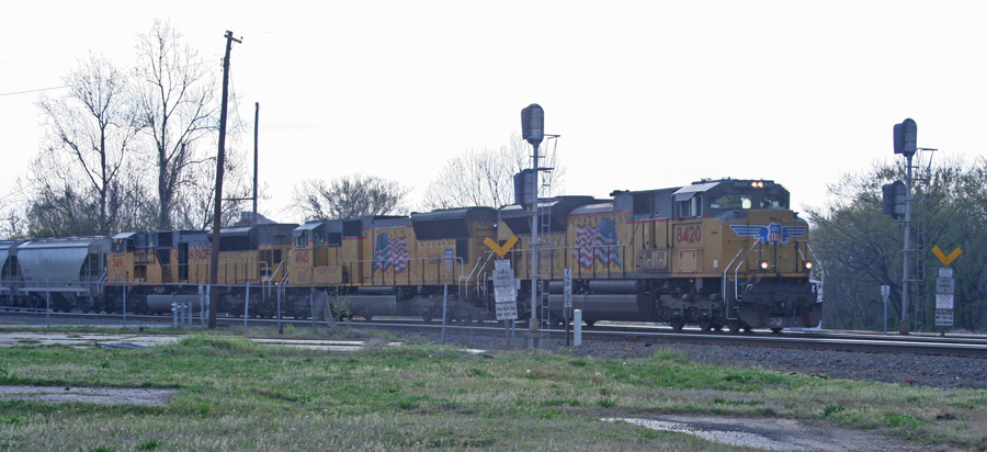 The UP train in the last sequence delayed the movement off the former 